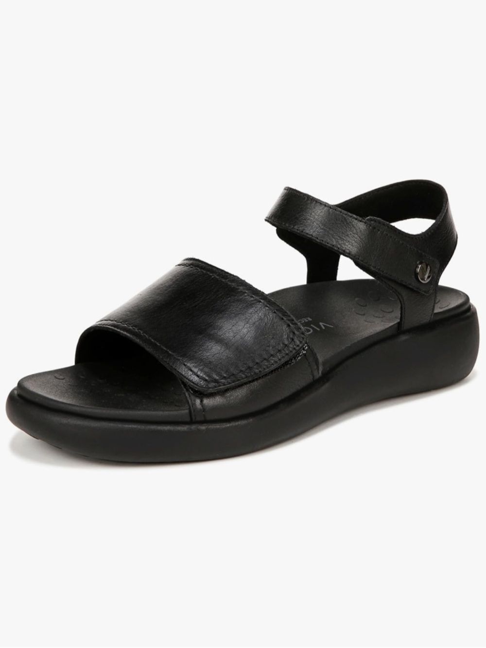 Vionic Awaken Sandals Black Leather Women's Size 7.5